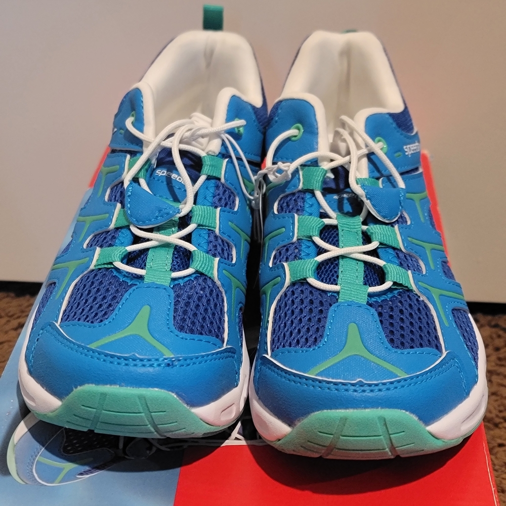 Speedo Blue and Green Sneakers with Breathable Mesh
